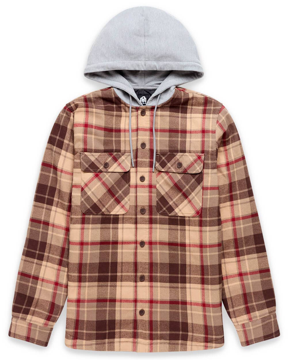 Men's Hooded Flannel Zip-Up Shirt Jacket