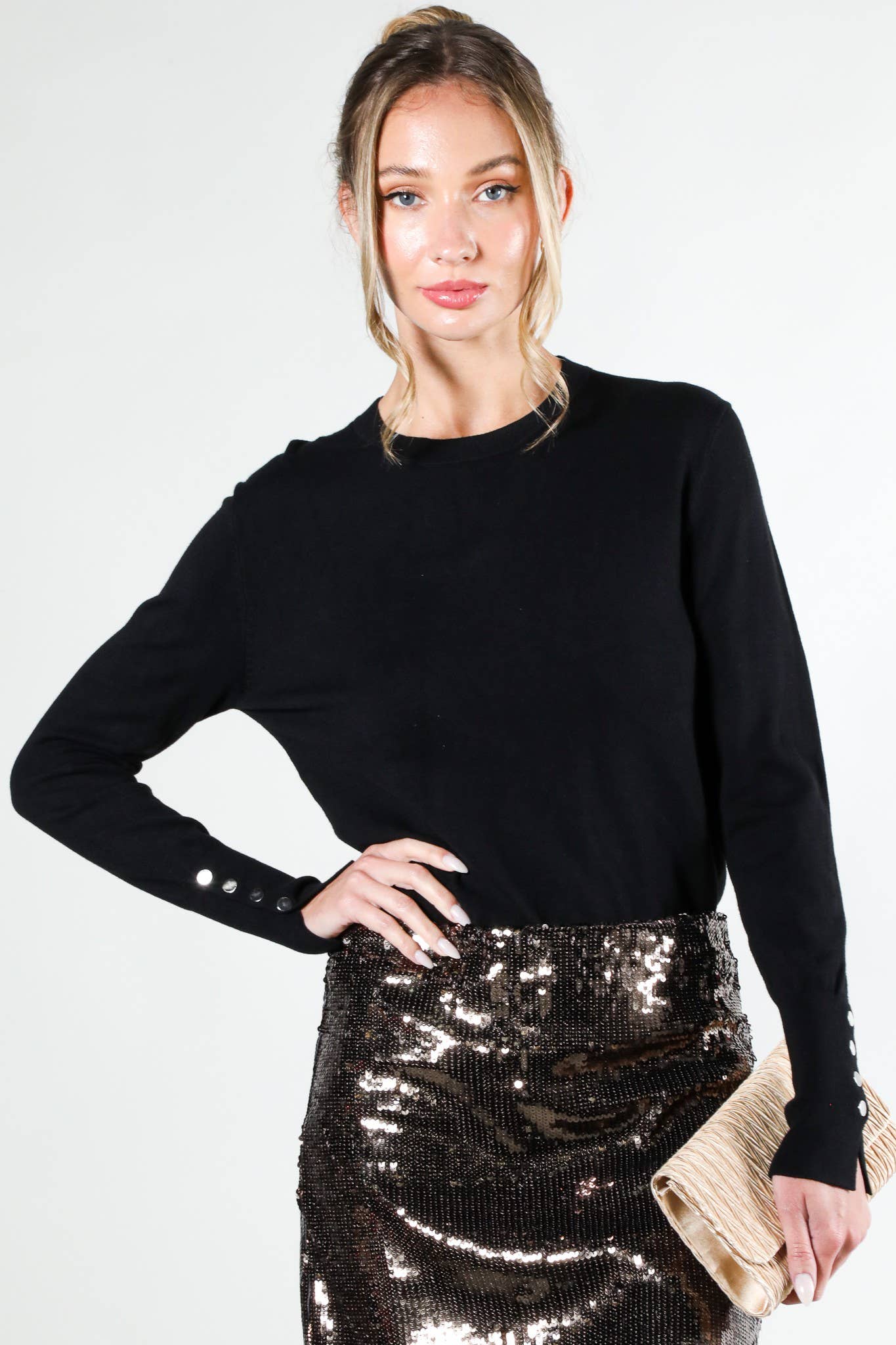 Button Detail Knitted Sweater