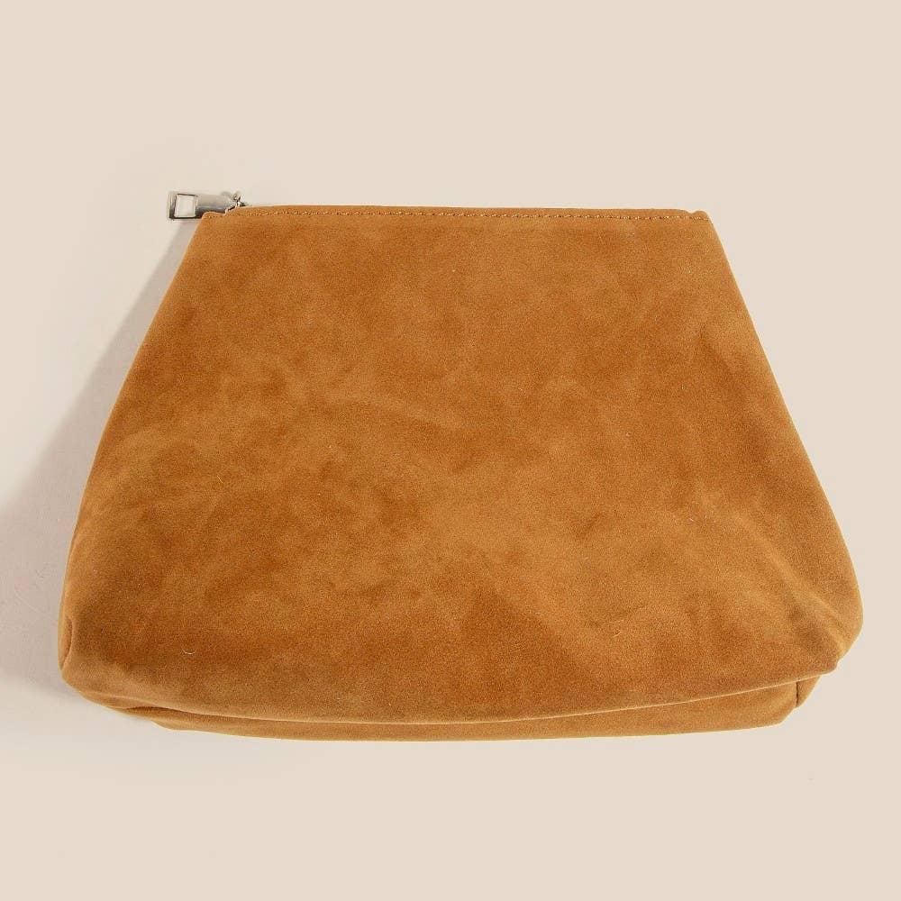 Layered Fringe Detail Suede Hobo Bag