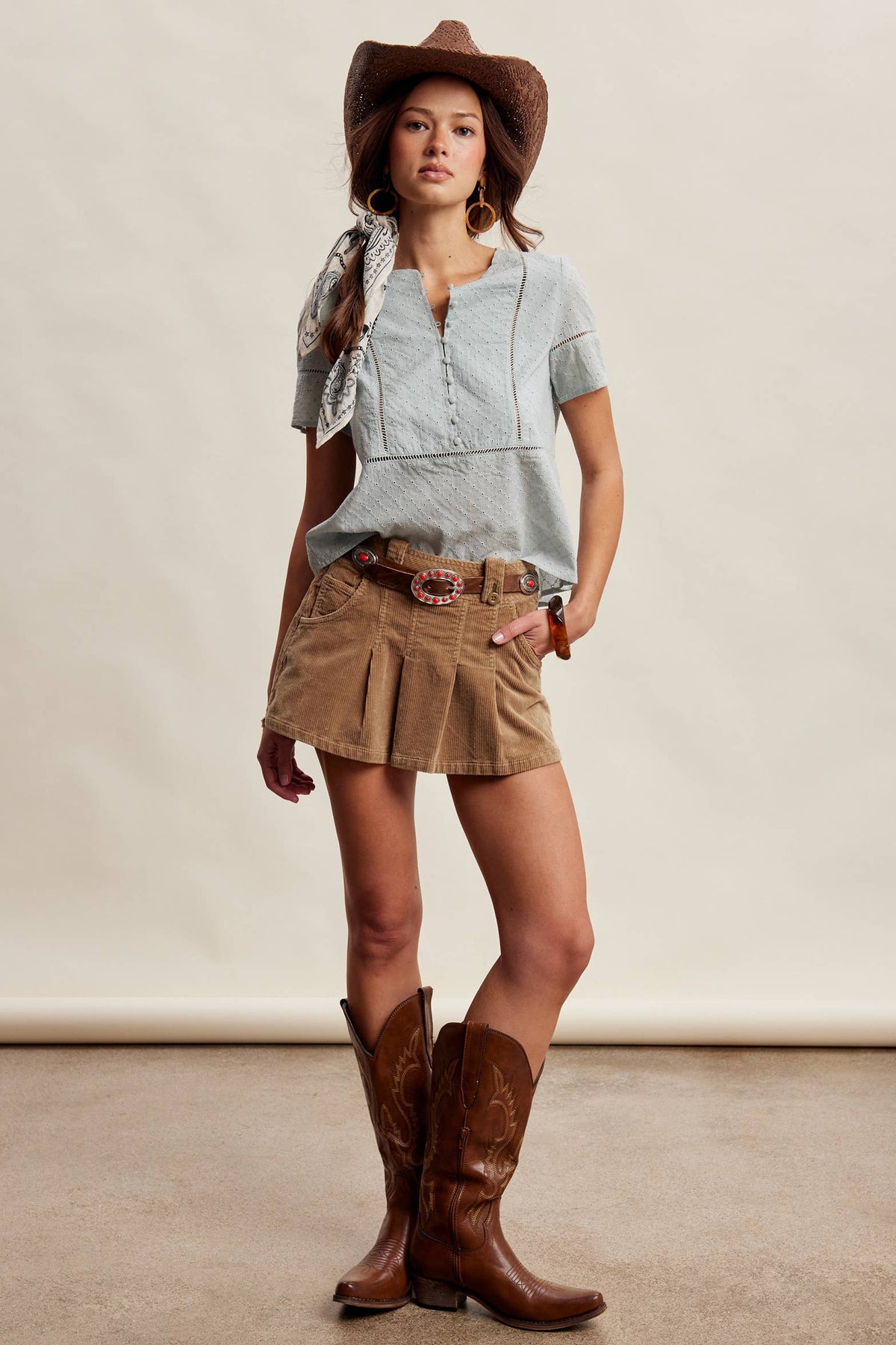Blue Poppy Eyelet Blouse