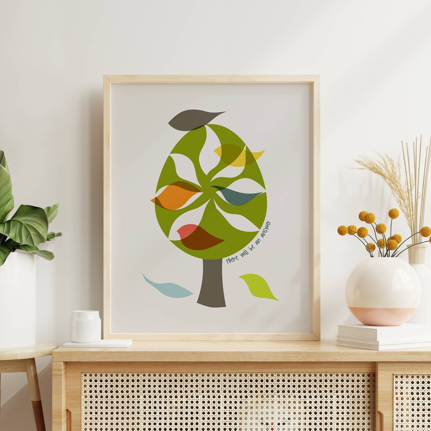 The Beatles | Let It Be - mid-century modern lyric art print
