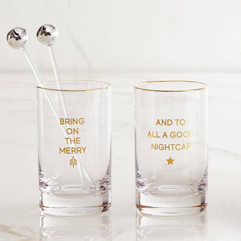 “And to All a Good Nightcap” Whiskey Glass