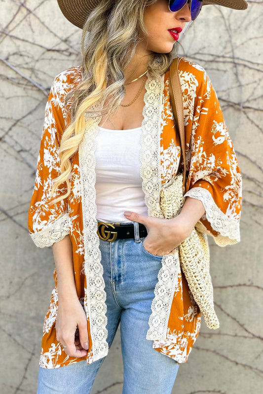 Copper Floral Kimono