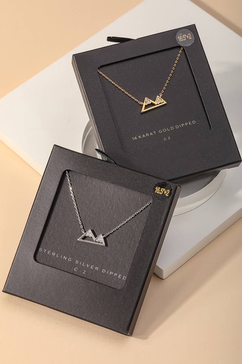 Secret Box Gold Dipped Mountain Pendant Necklace