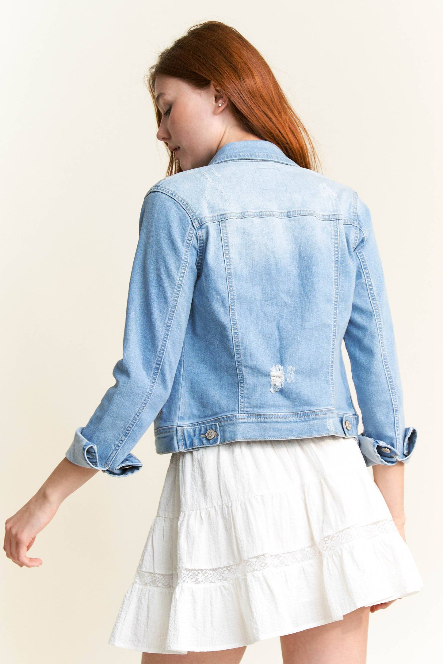 PRE PACK Classic Distressed Denim Jacket EJ2053
