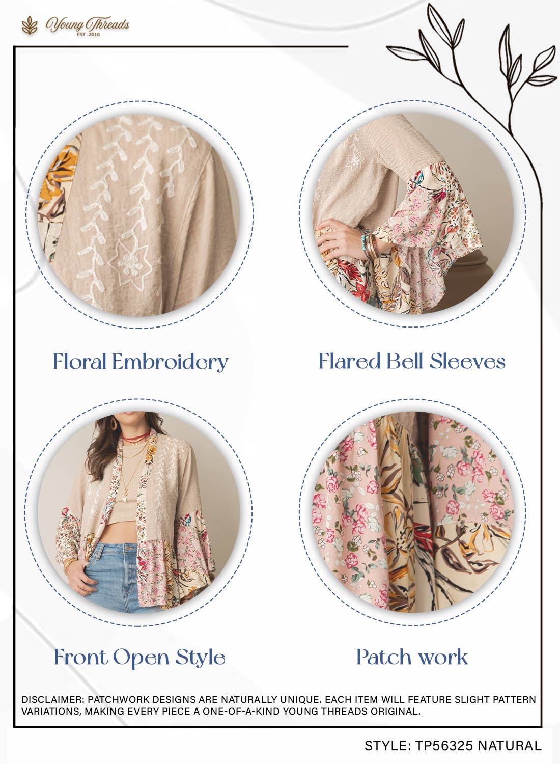 Boho Floral Embroidered Cardigan