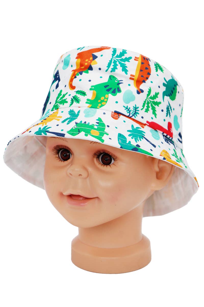 Kids Dinosaur Land Polyester Bucket Hat