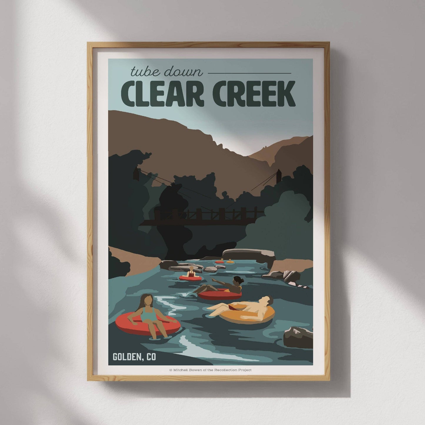 Tube Down Clear Creek Travel Poster