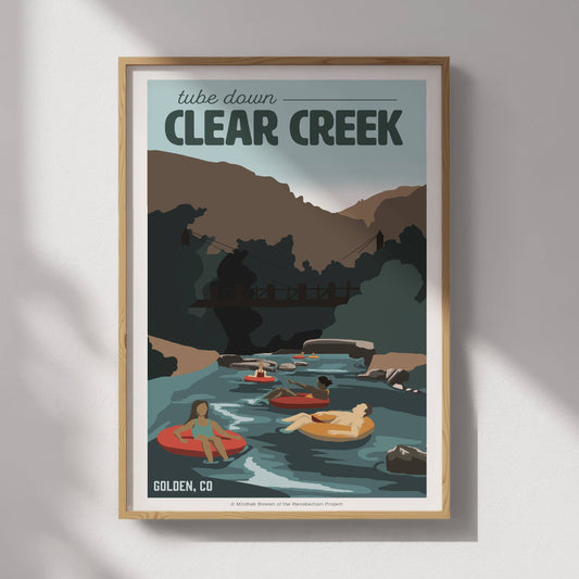 Tube Down Clear Creek Travel Poster
