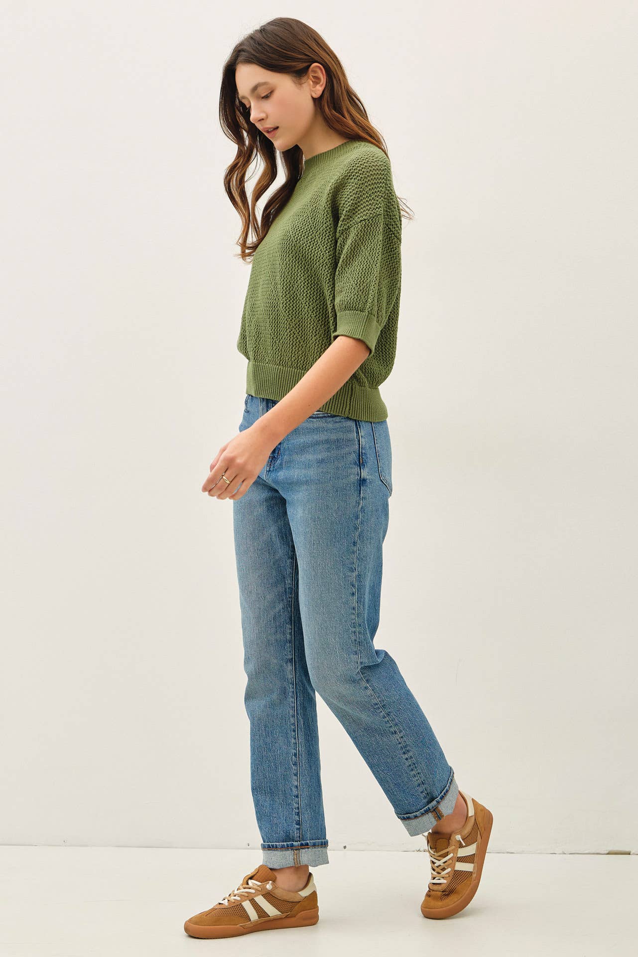 Diamond Stitch Crochet Sweater Blouse