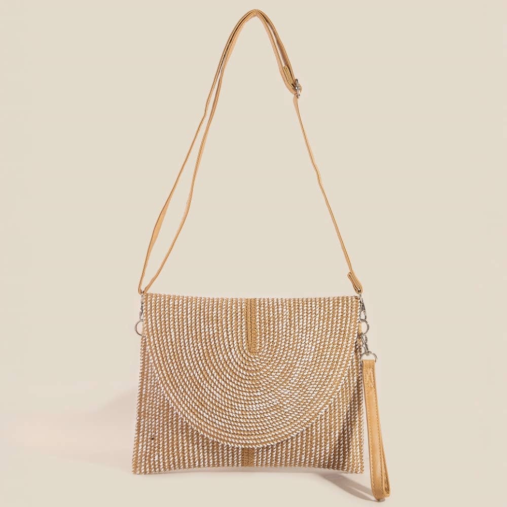 Two Tone Woven Envelope Clutch