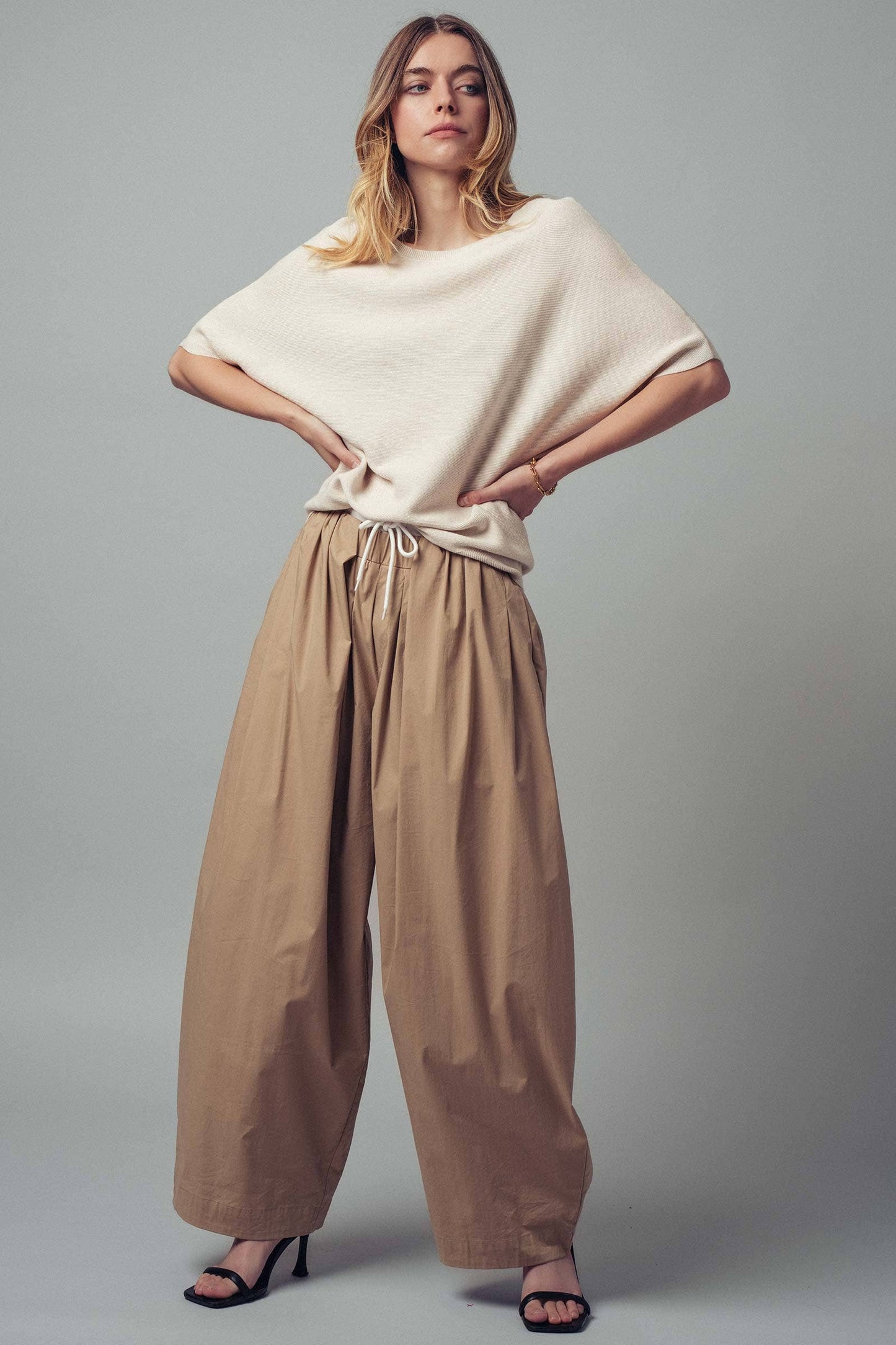 Relaxed Dolman Sleeve Knit Sweater