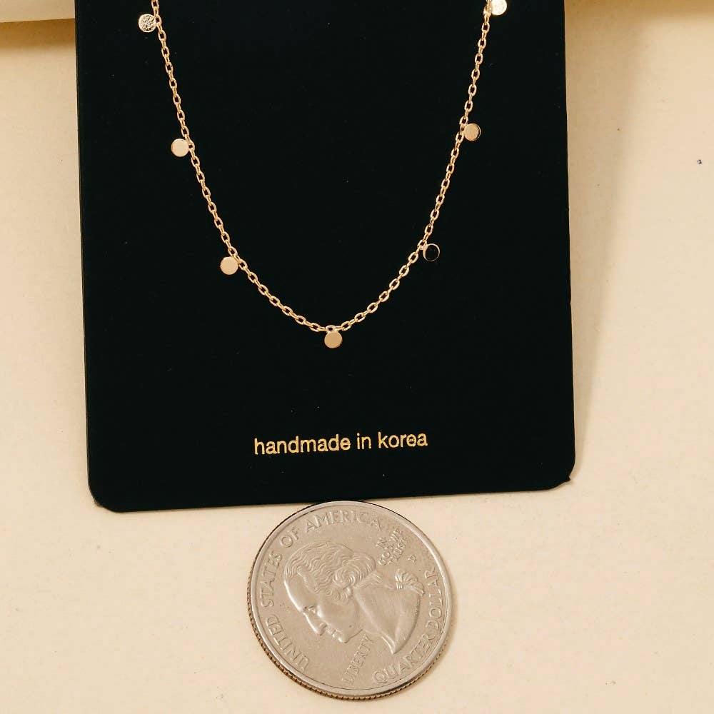 Dainty Mini Disc Station Necklace