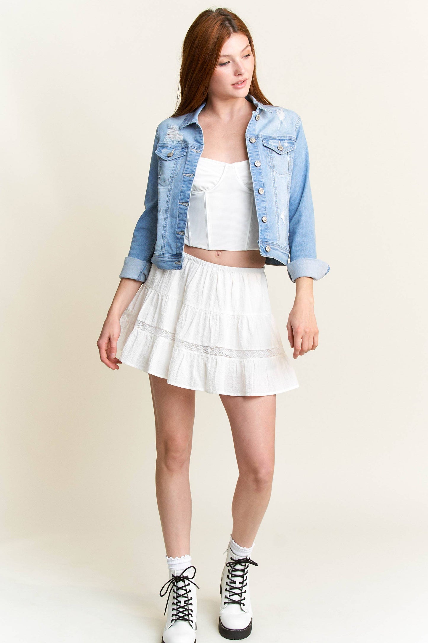 PRE PACK Classic Distressed Denim Jacket EJ2053