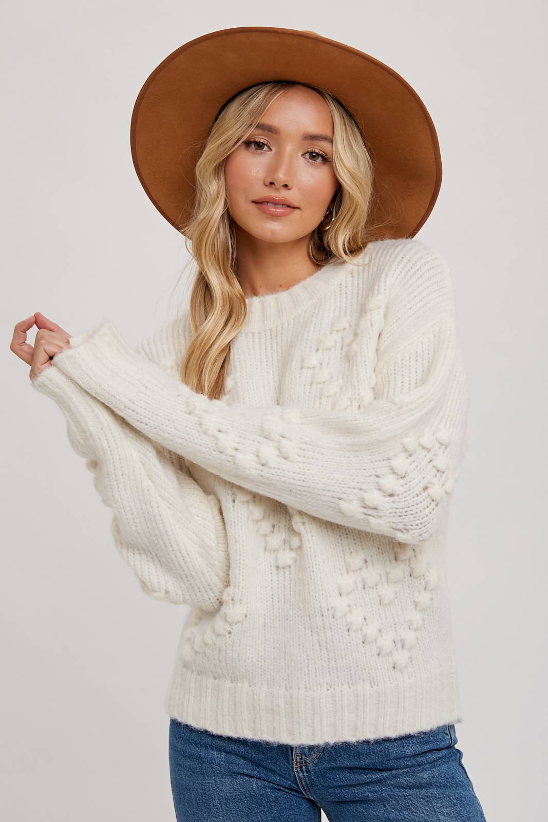 Heart Pom Pom Sweater