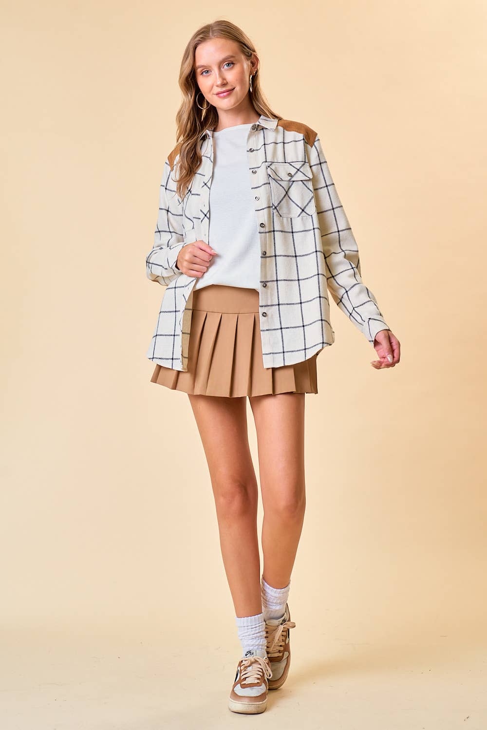 Oversized Plaid Shirt W/ Patch