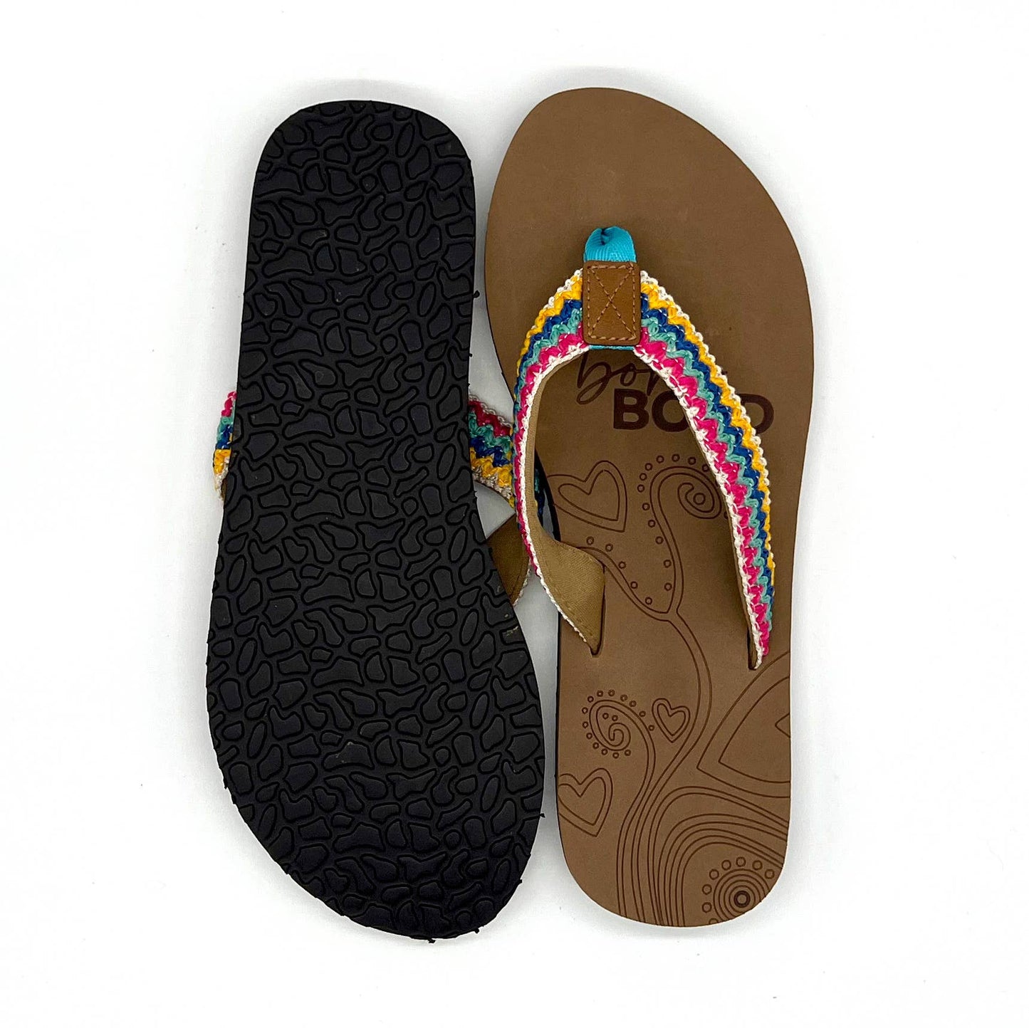 Boho Bold Woven Strap Flip Flops