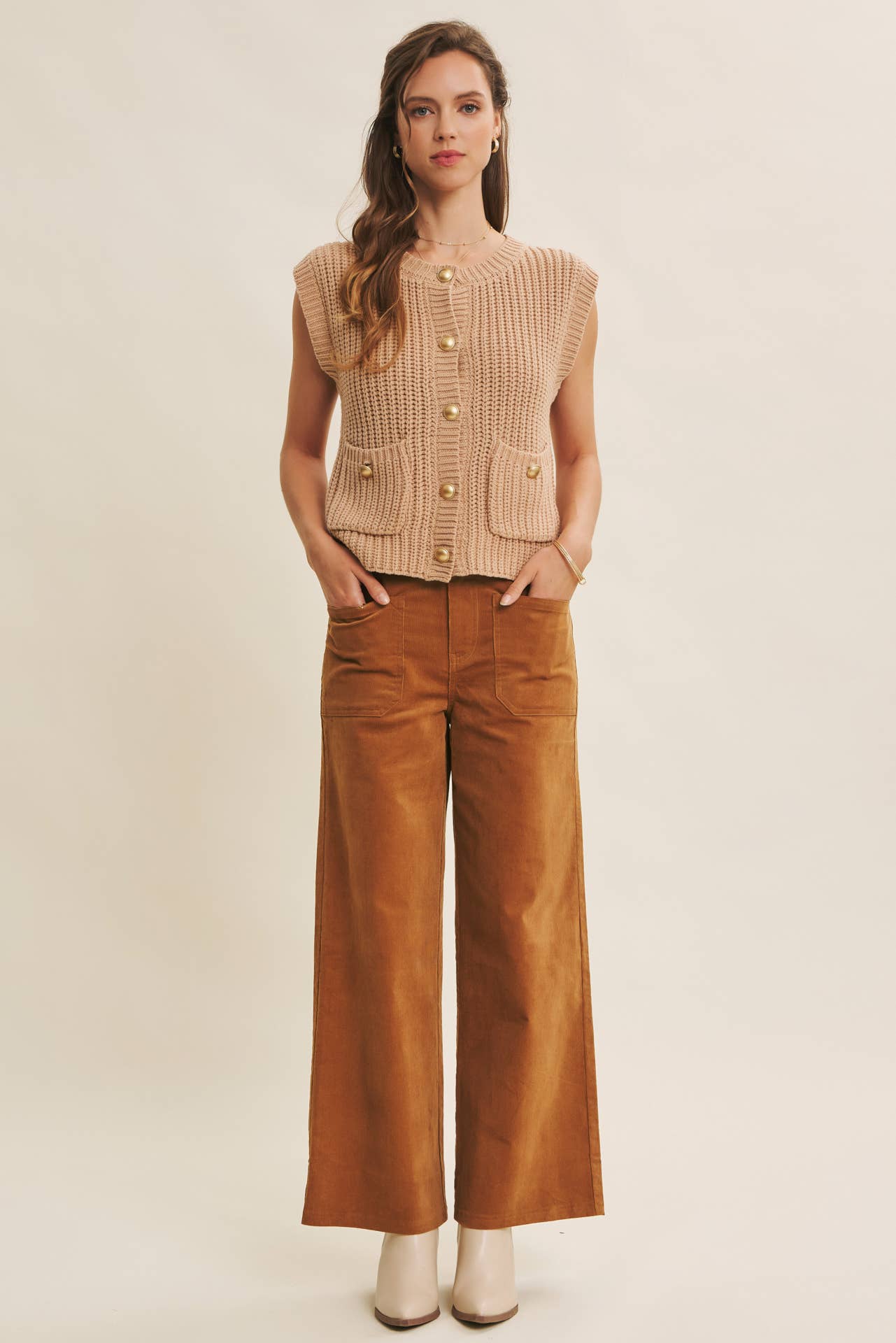 Chic Corduroy Wide-Leg Pants