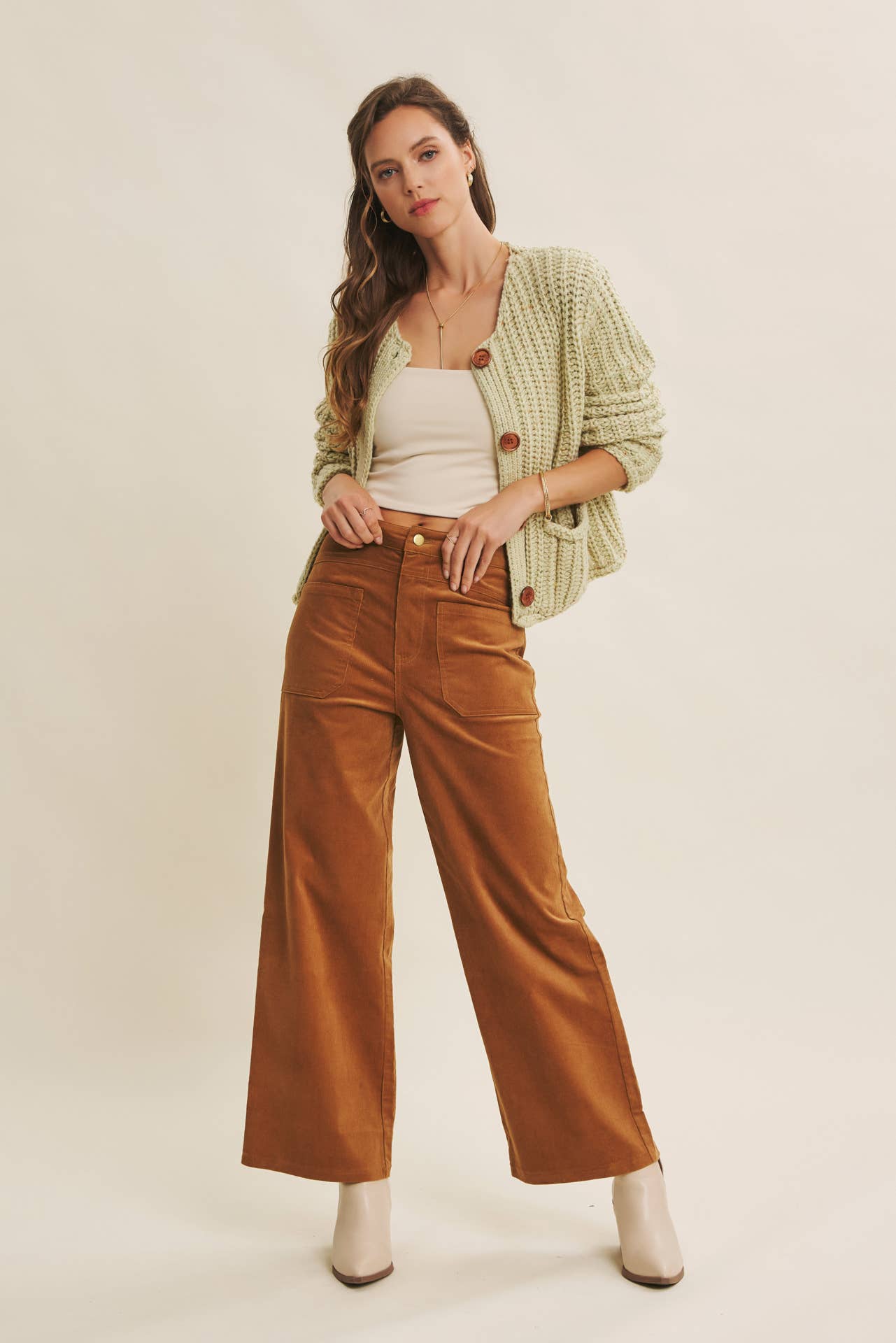 Chic Corduroy Wide-Leg Pants
