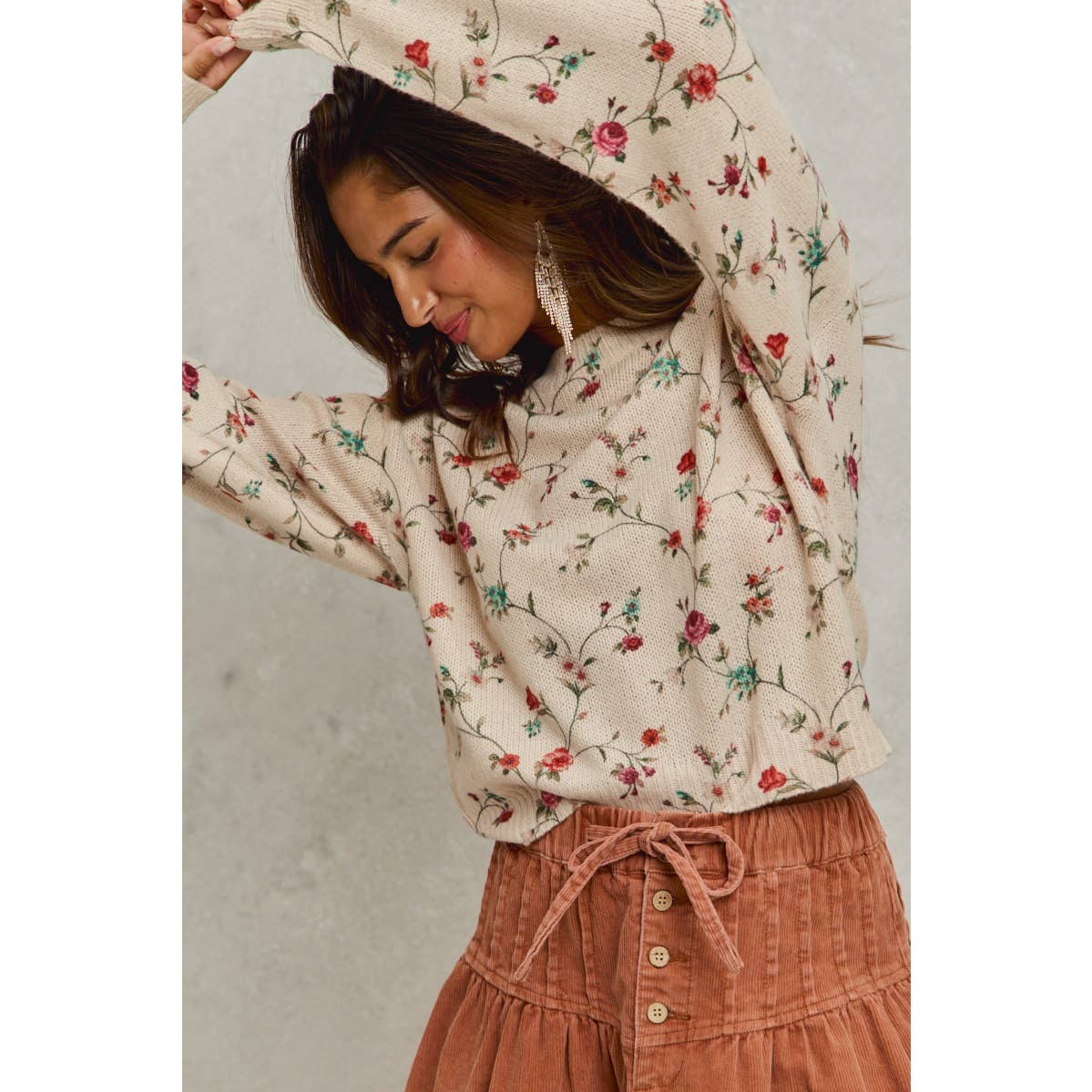 Blossoming Vine Knit Sweater