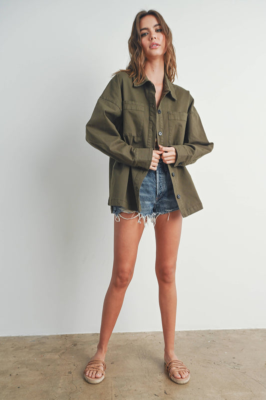 Fall Adjustable Waist Cotton Jacket