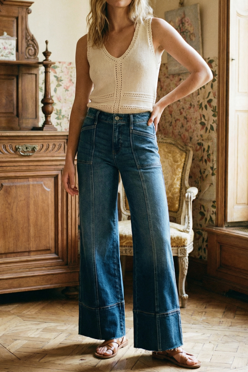 Seamed High Rise Jeans