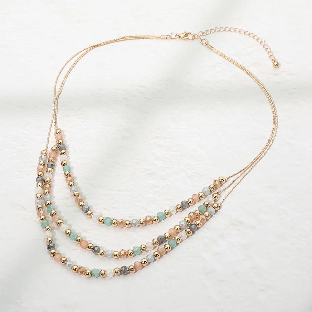 Layered Faceted Beaded Necklace