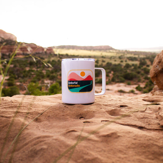 Colorful Colorado Travel Mug - Stainless Steel 12 oz