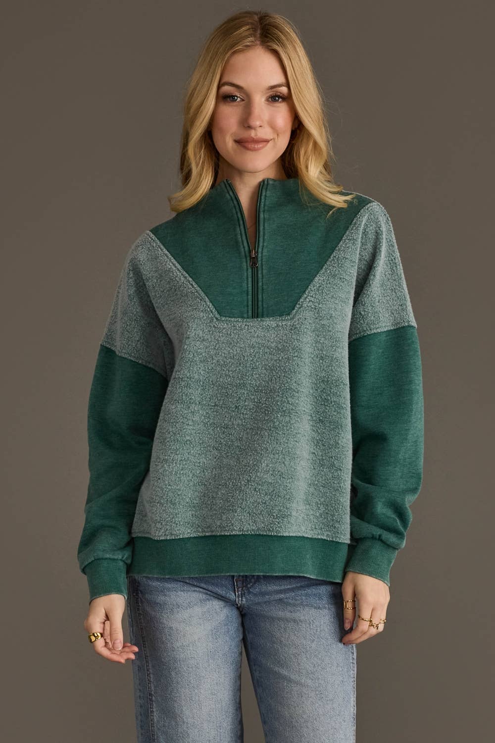 Evergreen Meadow Quarter Zip Sweatshirt