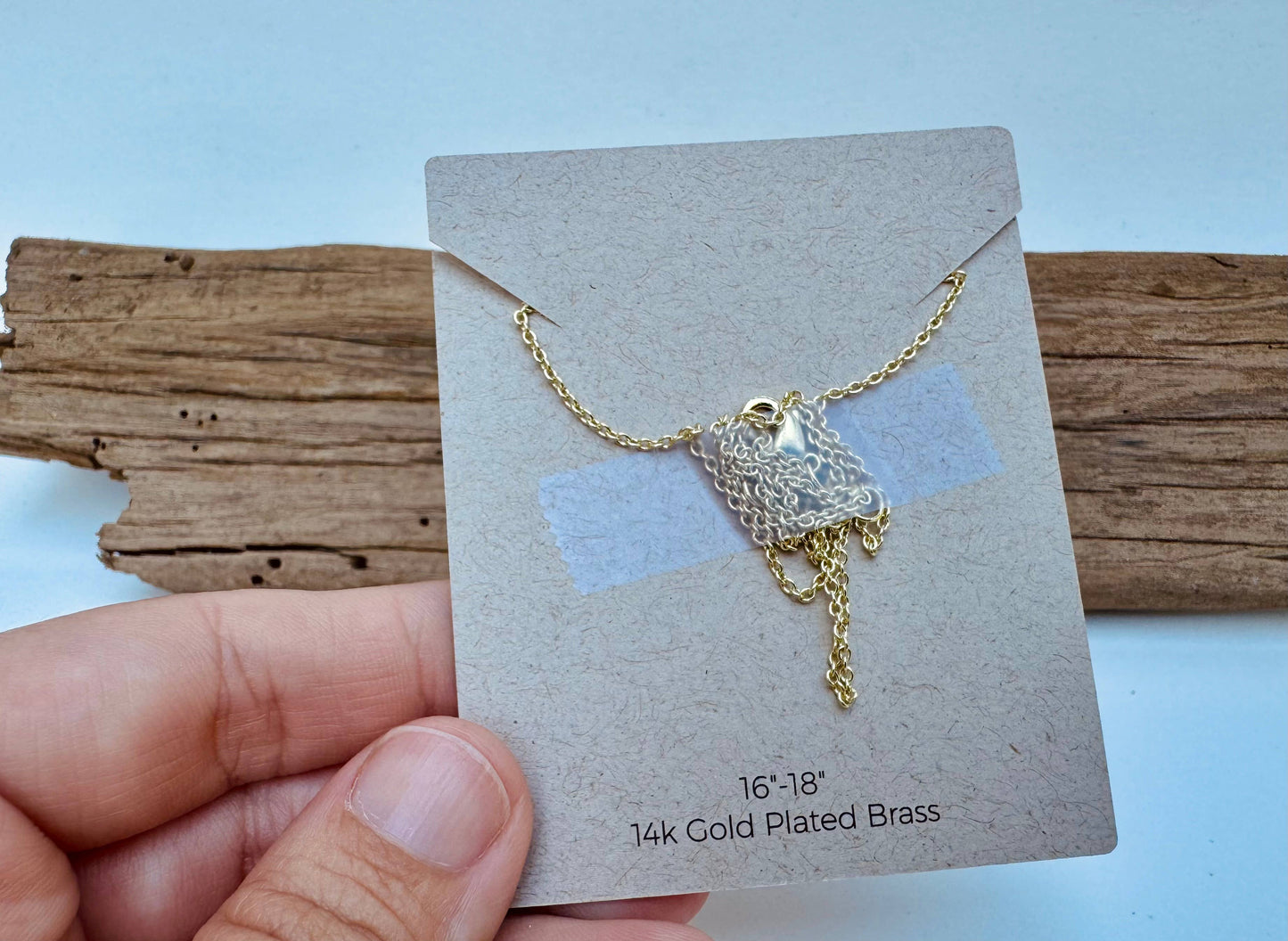 Vintage Glass Triangle Gold Plated Brass Necklace