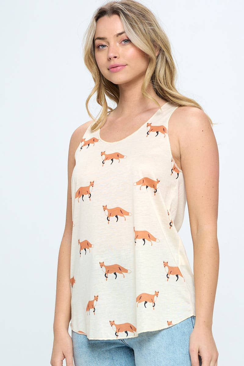 Fox Print Tank Top