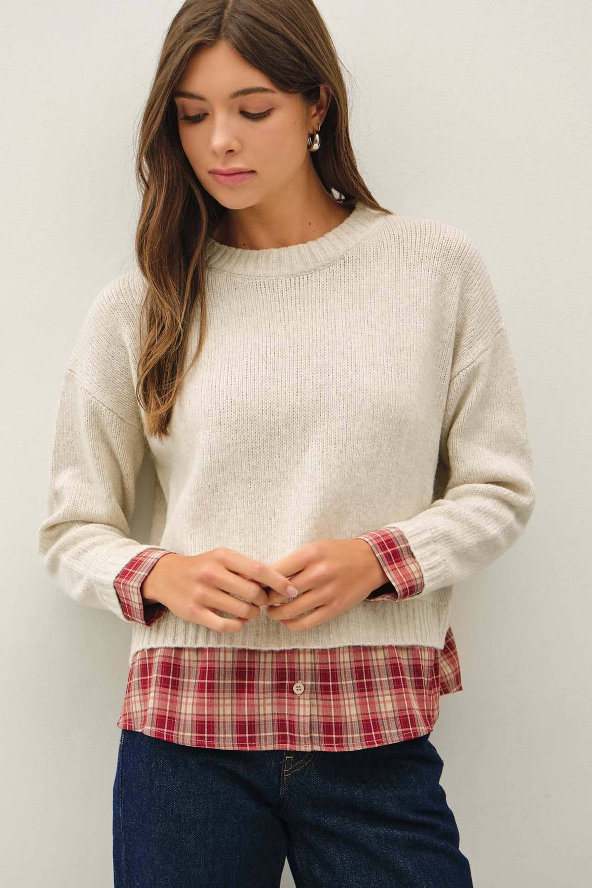 Fireside Layered Plaid Sweater