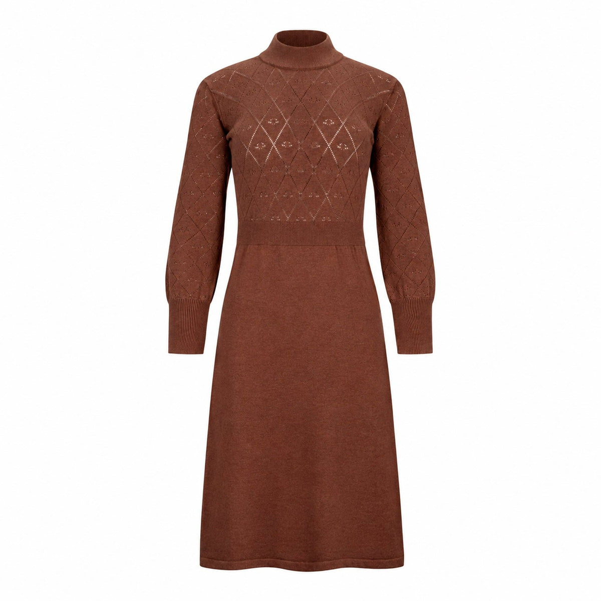 Organic Puff Sleeve Pointelle Sweater Dress