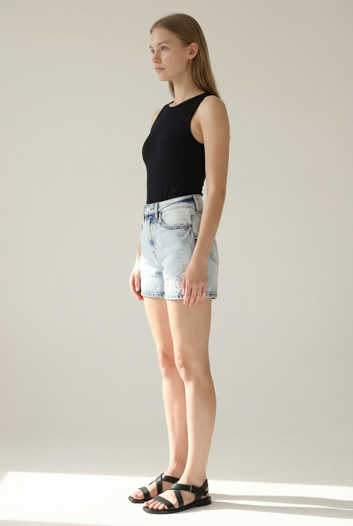 High Rise Midi Shorts