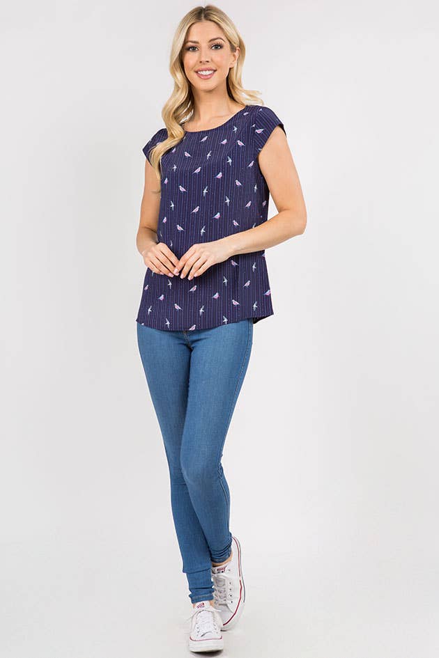Swallow Bird Print Top