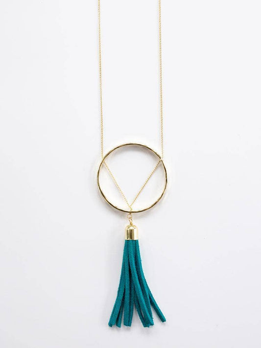 Ellaria Tassel Necklace Turquoise