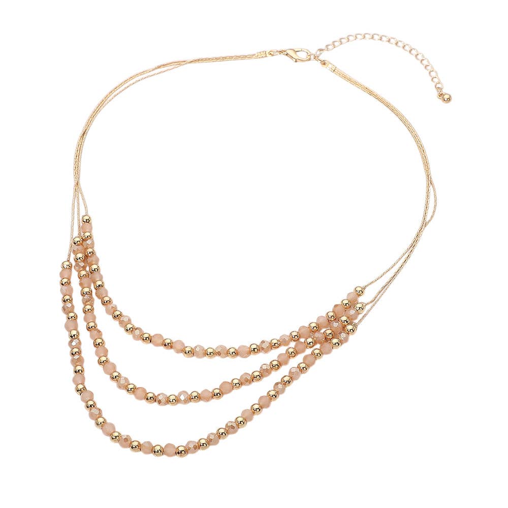Layered Faceted Beaded Necklace