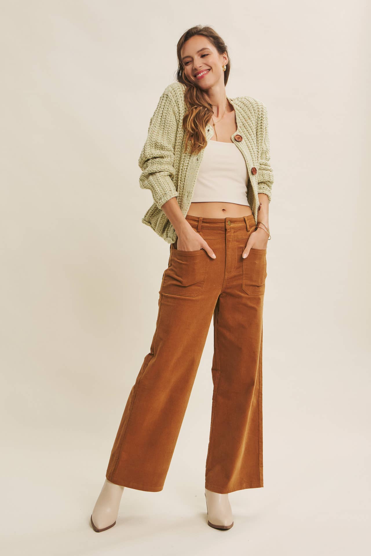 Chic Corduroy Wide-Leg Pants