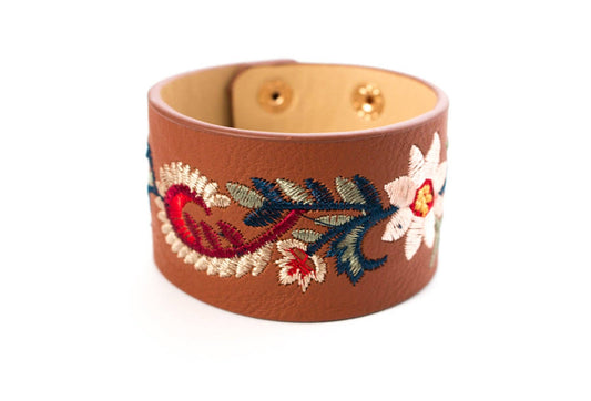 Embroidered Leather Bracelet