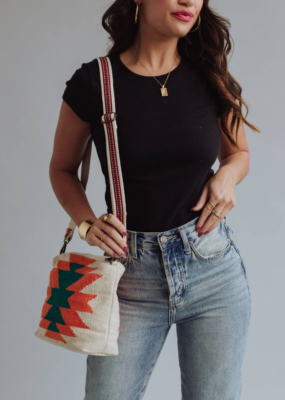 Orange Aztec Crossbody