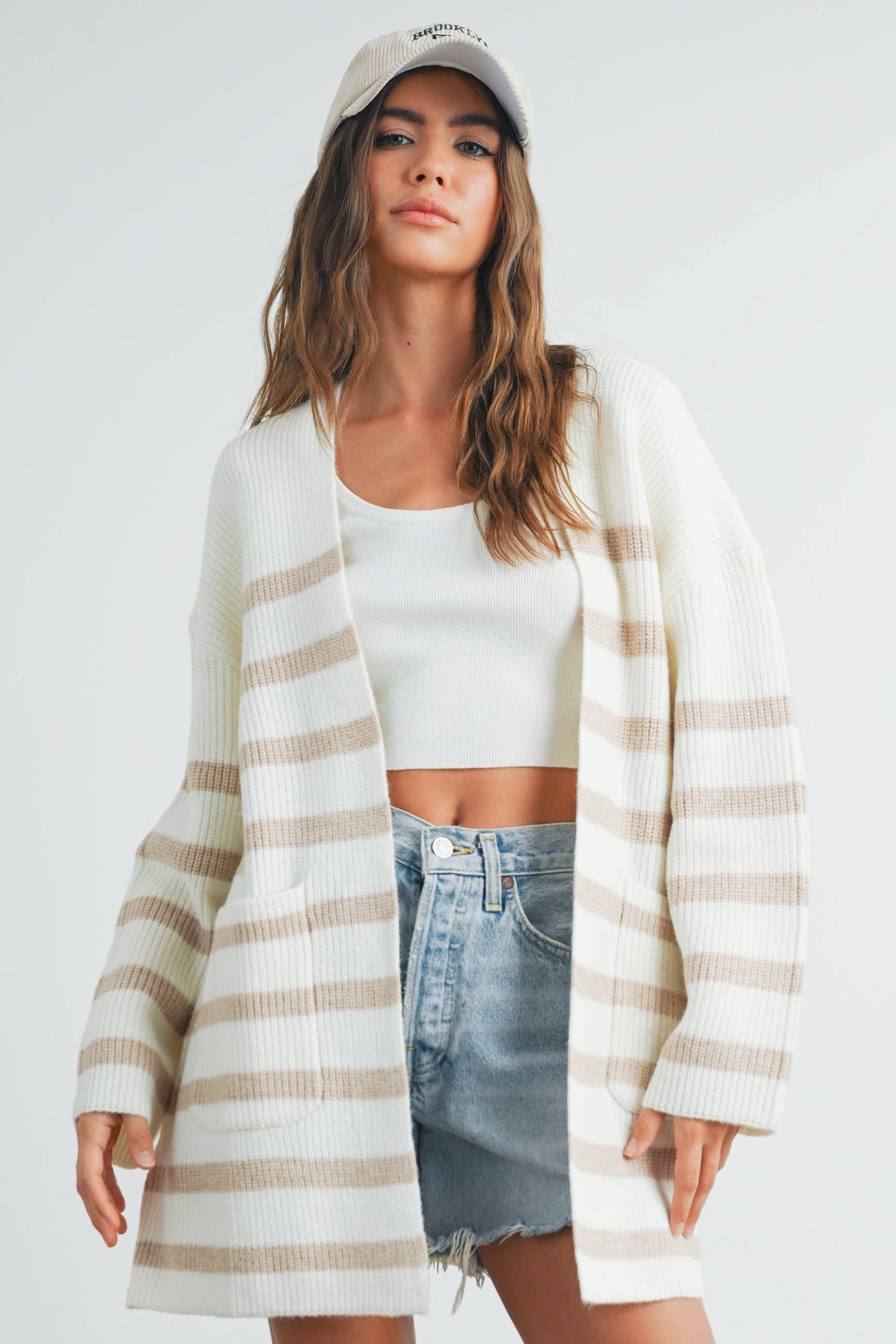 Knitted Stripe Maxi Cardigan