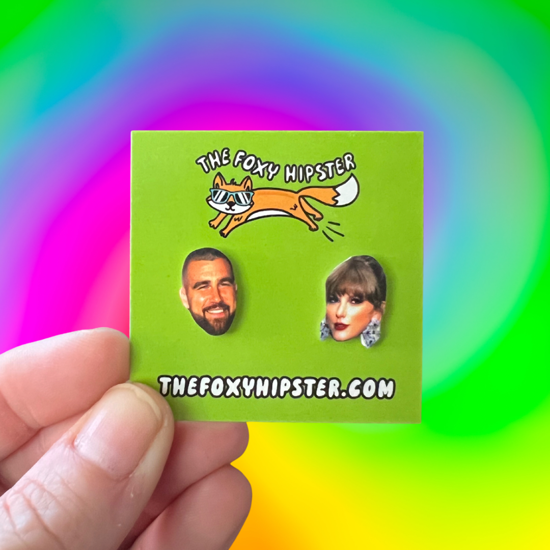 Taylor Swift and Travis Kelce Inspired Stud Earrings