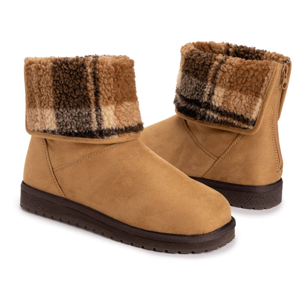 Plaid Fold Over Boots
