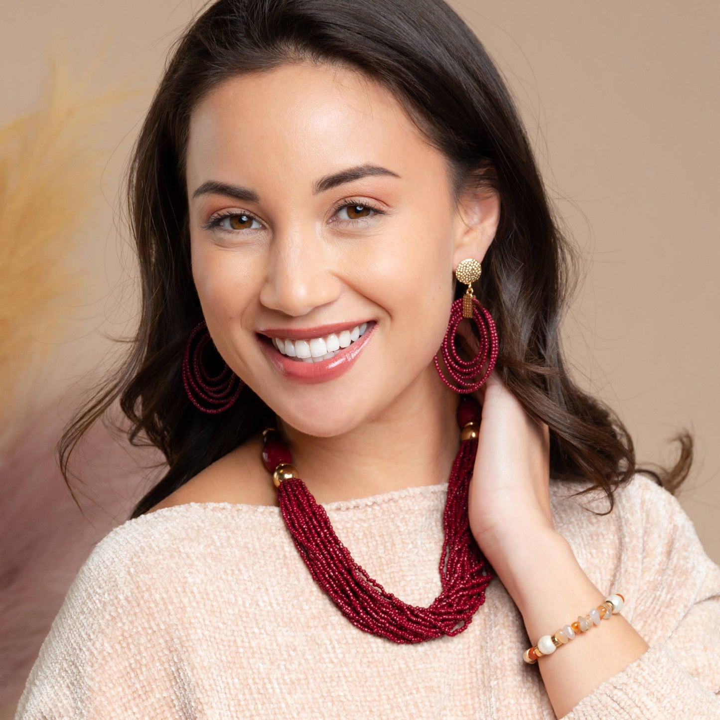 Seed Bead 16" Statement Necklace