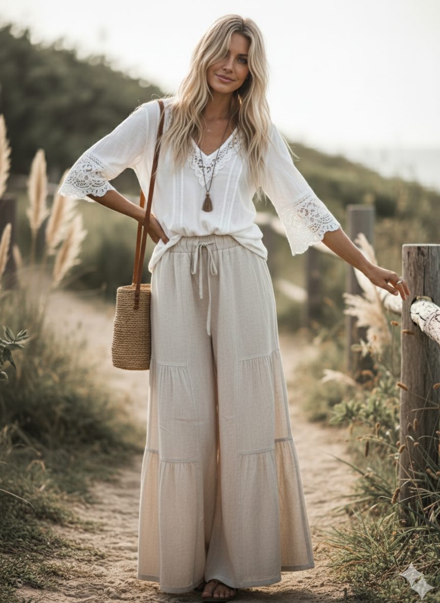 Tiered Palazzo Pants