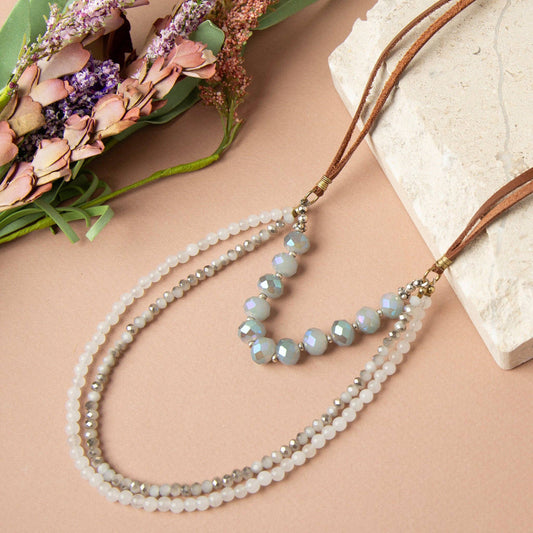 Multi Row Genuine Stone Necklace