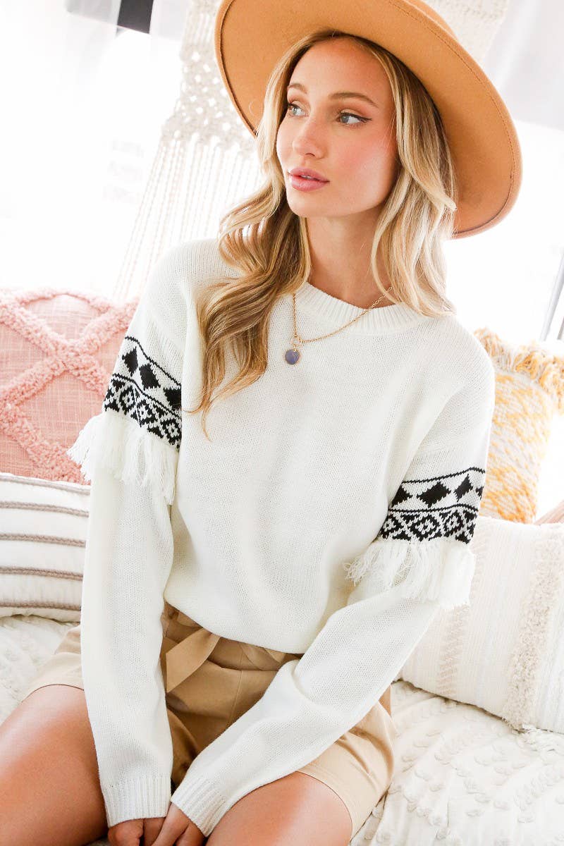 Aztec Round Neckline Sweater