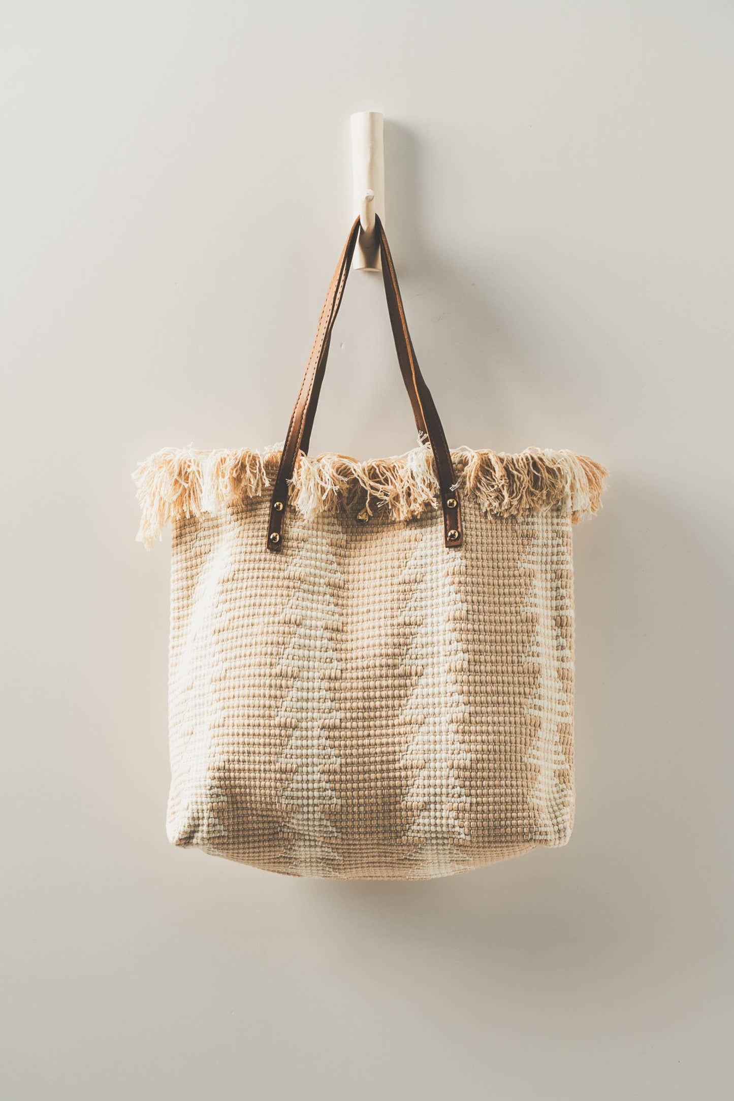 Geometric Fringe Tote Bag
