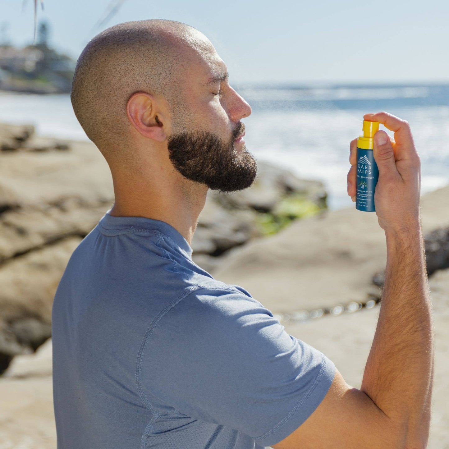 Men's Face + Scalp Mist with SPF 35, Lightweight Sunscreen
