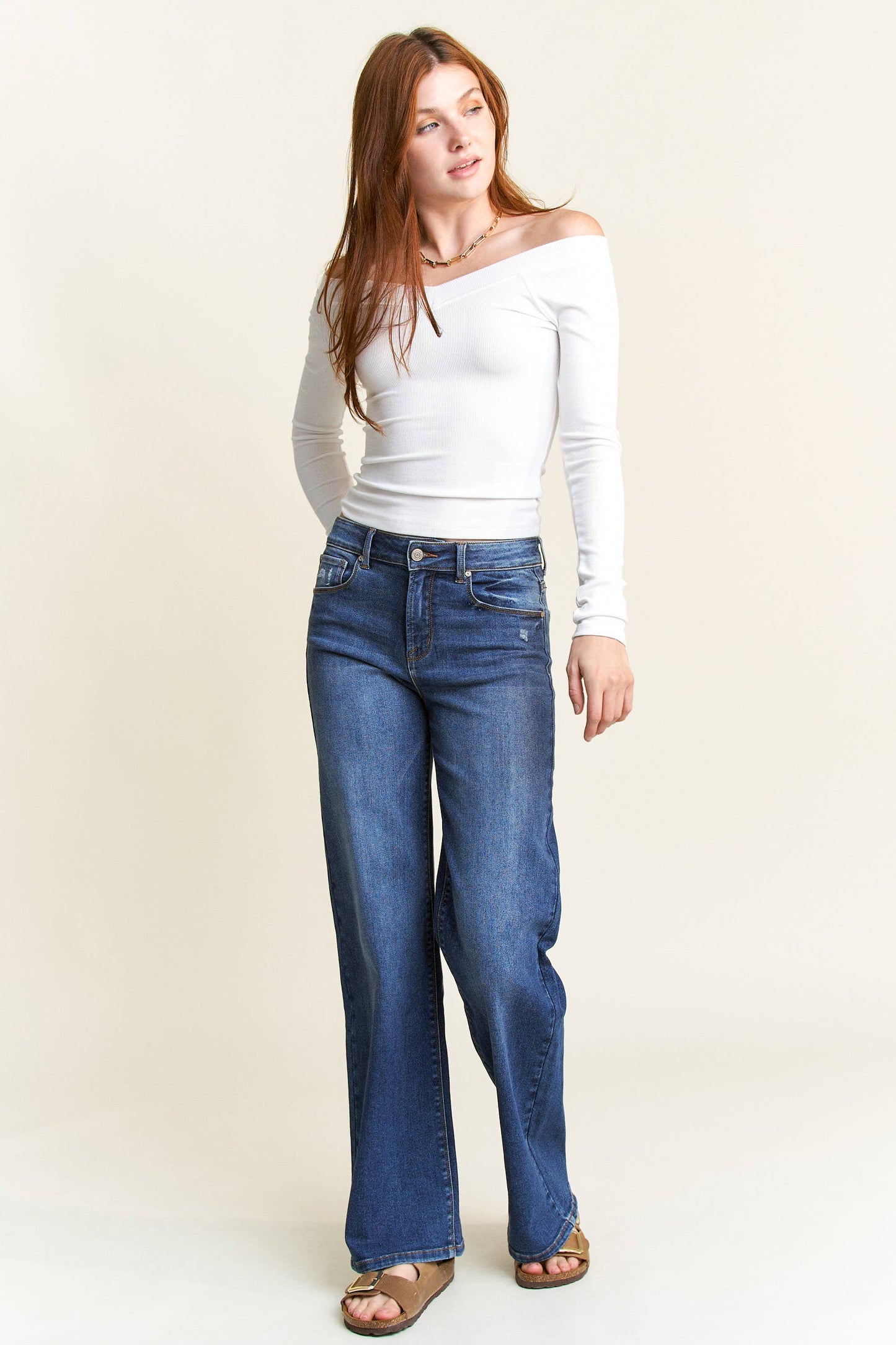 High Rise Wide Leg Jeans 32.5” Inseam